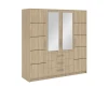 Large wardrobe in Sonoma oak with 4 doors, 2 mirrors and 3 drawers.