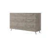 Sideboard in heller Holzoptik mit zwei Türen und drei Schubladen.