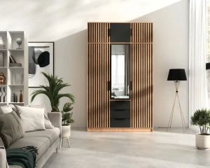 LABOO LUX D2 D3 D4 Kleiderschrank Lamellen 2-türig 3-türig 4-türig mit Schubladen Spiegel