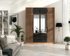 LABOO LUX D2 D3 D4 Kleiderschrank Lamellen 2-türig 3-türig 4-türig mit Schubladen Spiegel