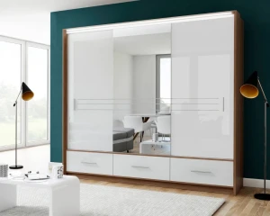 ATLANTA Schiebetürenschrank Schwebetürenschrank Kleiderschrank 2-türig 3-türig Schubladen Spiegel