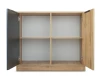 Offenes Sideboard in Eiche-Optik mit zwei Türen und Einlegeböden