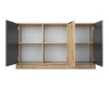 Großes Sideboard in Eiche-Optik mit drei offenen Türen