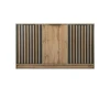 Frontansicht Sideboard in Eiche-Optik mit Lamellen-Design