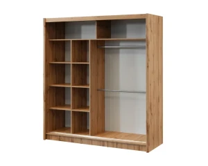 NEW YORK Schiebetürenschrank Schwebetürenschrank Kleiderschrank Lamellen 2-türig 3-türig 200 / 250 cm Schubladen Spiegel