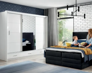 MONTANA II Schiebetürenschrank Schwebetürenschrank Kleiderschrank 2-türig 3-türig 200 / 250 cm hochglanz Schubladen Spiegel