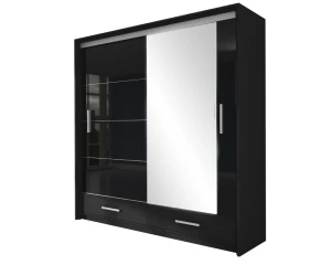 MONTANA II Schiebetürenschrank Schwebetürenschrank Kleiderschrank 2-türig 3-türig 200 / 250 cm hochglanz Schubladen Spiegel