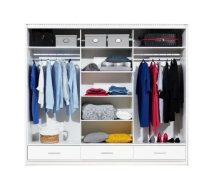 MONTANA II Schiebetürenschrank Schwebetürenschrank Kleiderschrank 2-türig 3-türig 200 / 250 cm hochglanz Schubladen Spiegel