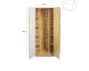 L-QU01 Kleiderschrank 95 cm Deine Möbel