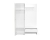 Weißes Garderoben-Set mit offenem Kleiderschrank, Sitzbank und Haken
