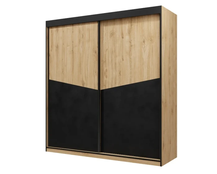 Kleiderschrank-Arno-200-Eiche-Schwarz.webp