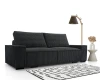 Dunkelgraues Sofa mit Cord-Bezug, gemütliches Cordsofa in Anthrazit mit Stehleuchte.