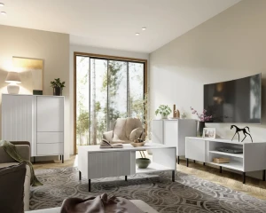 MEDIOLAN A Wohnzimmer Set mit geriffelten Fronten Deine Möbel