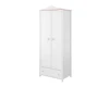 Weißer Kleiderschrank für das Babyzimmer mit rosa Details und praktischer Schublade