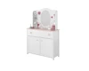 Kinder-Sideboard in Weiß und Rosa mit praktischem Spiegelaufsatz