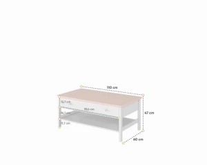 L-LU15 Couchtisch Weiß Deine Möbel