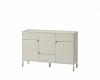 Modernes beiges Sideboard mit Türen und Schubladen für das Kinderzimmer.