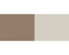 Farbmuster für Möbeloberflächen in Taupe und hellem Beige.