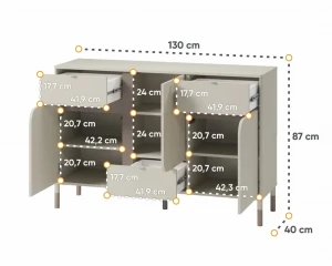 L-HR06 Kommode mit Schubladen Weiß Deine Möbel