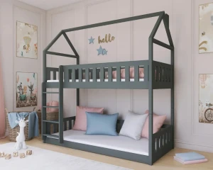 PAULINE Etagenbett Bodenbett Hausbett für 2 Kinder Deine Möbel