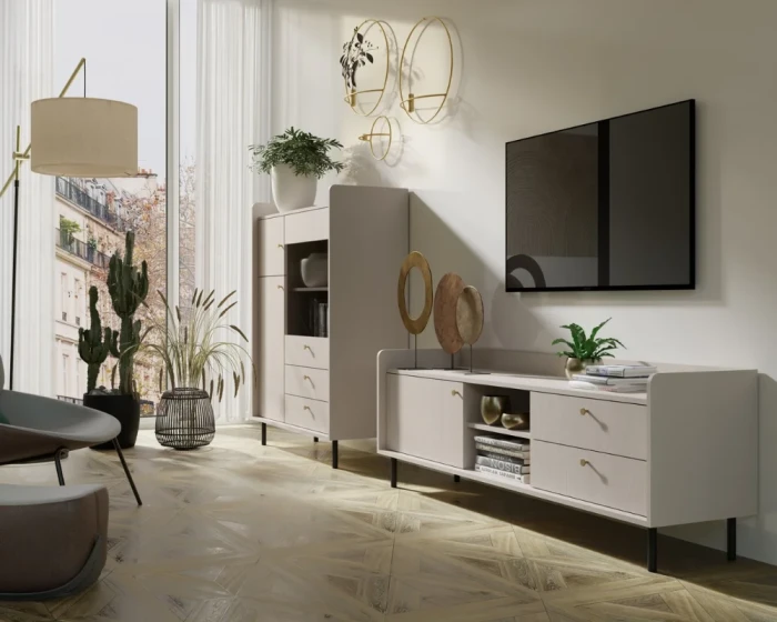 Helles Wohnzimmer-Set aus der Georgia-Kollektion für modernes Interieur.