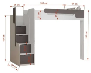 ARTHUR Hochbett Funktionsbett mit Couch Sofa LgII Deine Möbel