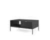Perspektivische Ansicht des NOVO N-05 Couchtischs in Schwarz mit elegantem, minimalistischem Design.