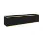 Modernes hängendes Lowboard in Schwarz mit luxuriösen Golddetails.