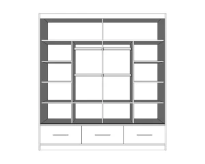 FLORENZ 200 Kleiderschrank Schrank mit Spiegel Deine Möbel