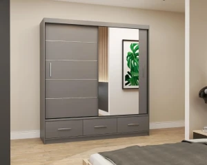 FLORENZ 200 Kleiderschrank Schrank mit Spiegel Deine Möbel