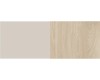 Farbmuster in Beige und Eiche-Dekor für moderne Möbeloberflächen.