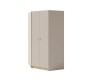 Zweitüriger Eckkleiderschrank in Beige und Eiche aus der Albi Möbelserie.