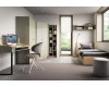 Komplette Jugendzimmer-Einrichtung in Beige und Eiche mit Bett, Schreibtisch und Stauraummöbeln.