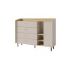 Elegantes Sideboard mit Stauraum: Vier Schubladen und eine Tür in hellem Sandton.