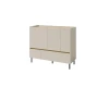 Stilvolles beige Sideboard mit schwarzen Metallbeinen und viel Stauraum für das Wohnzimmer.