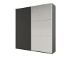 Großer Schwebetürenschrank in Weiß und Anthrazit, modernes Design für viel Stauraum.