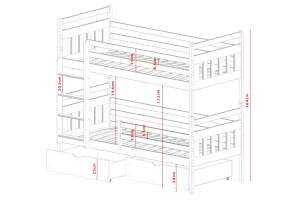 ADAM 90x200 Graphit Etagenbett Deine Möbel