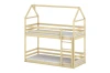 Huis-stapelbed van massief grenenhout in natuurlijke look voor de kinderkamer.