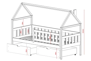 DOLLY 90x200 Weiß Kinderbett Deine Möbel