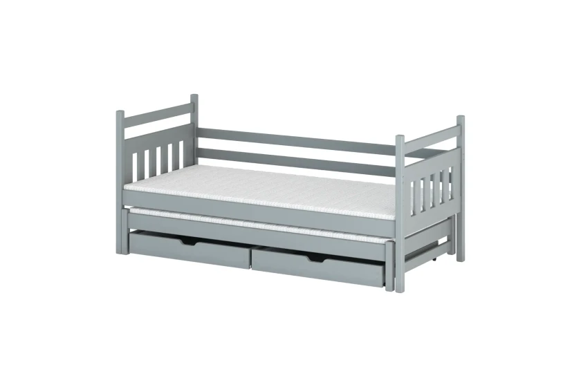 DOMINIK 90x200 Aschgrau Ausziehbett Kinderbett Deine Möbel