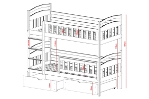 EMMA 90x200 Natur Kiefer Etagenbett Deine Möbel