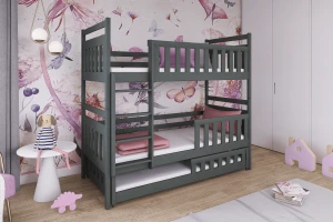 EVA 90x200 Graphit Etagenbett Deine Möbel