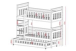 EVA 90x200 Graphit Etagenbett Deine Möbel