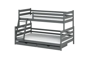 FRANZ 120x200/90x200 Graphit Etagenbett Deine Möbel