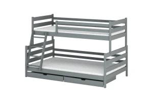 FRANZ 120x200/90x200 Aschgrau Etagenbett Deine Möbel