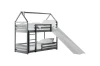 House bed bunk bed in graphite with white slide and ladder.