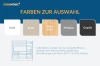 Farbauswahl für Holzbetten: Weiß, Beige, Kiefer Natur, Aschgrau und Graphit.