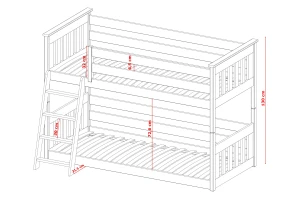 HANS 90x200 Graphit Etagenbett Deine Möbel