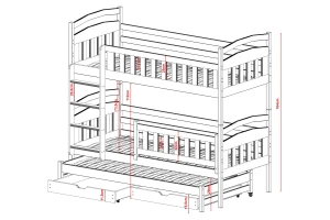 IDA 90x200 Graphit Etagenbett Deine Möbel