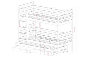 LEON 90x200 Graphit Etagenbett Deine Möbel